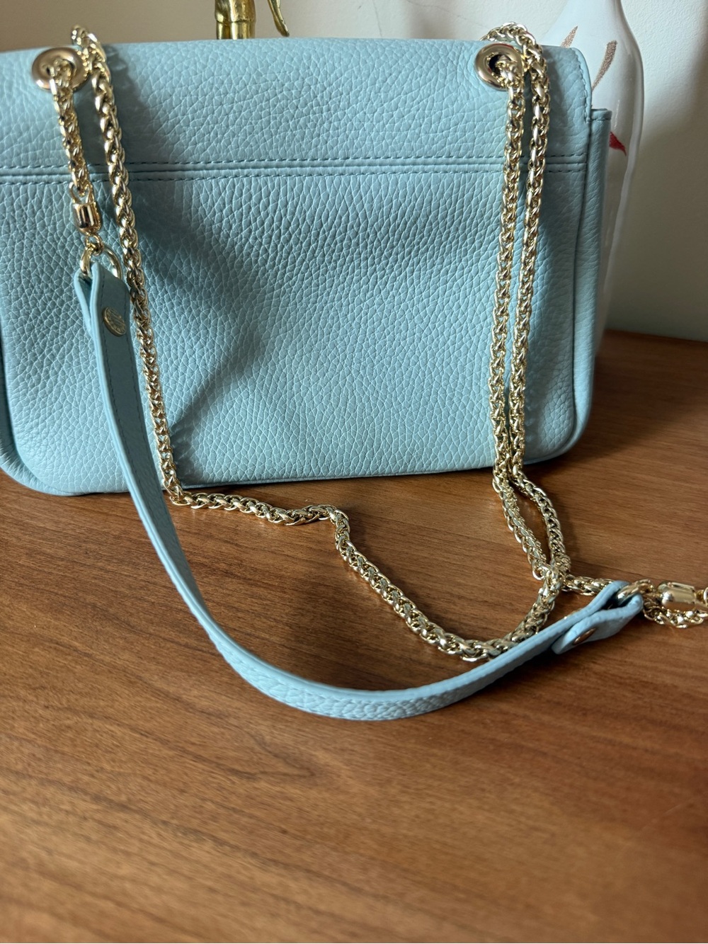 Strathberry East/West Mini — Duck Egg Blue Soft Grain Leather - Picture 5 of 9